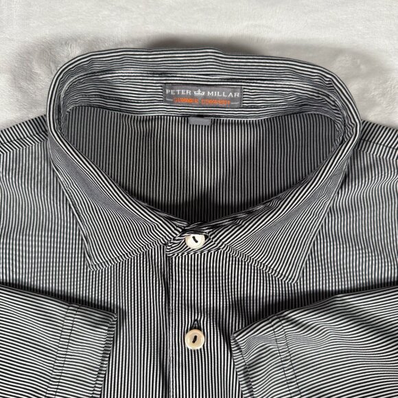 Peter Millar Polo Shirt Men Size L Stripe Short Sleeve Summer Comfort Stretch GU - Picture 2 of 13